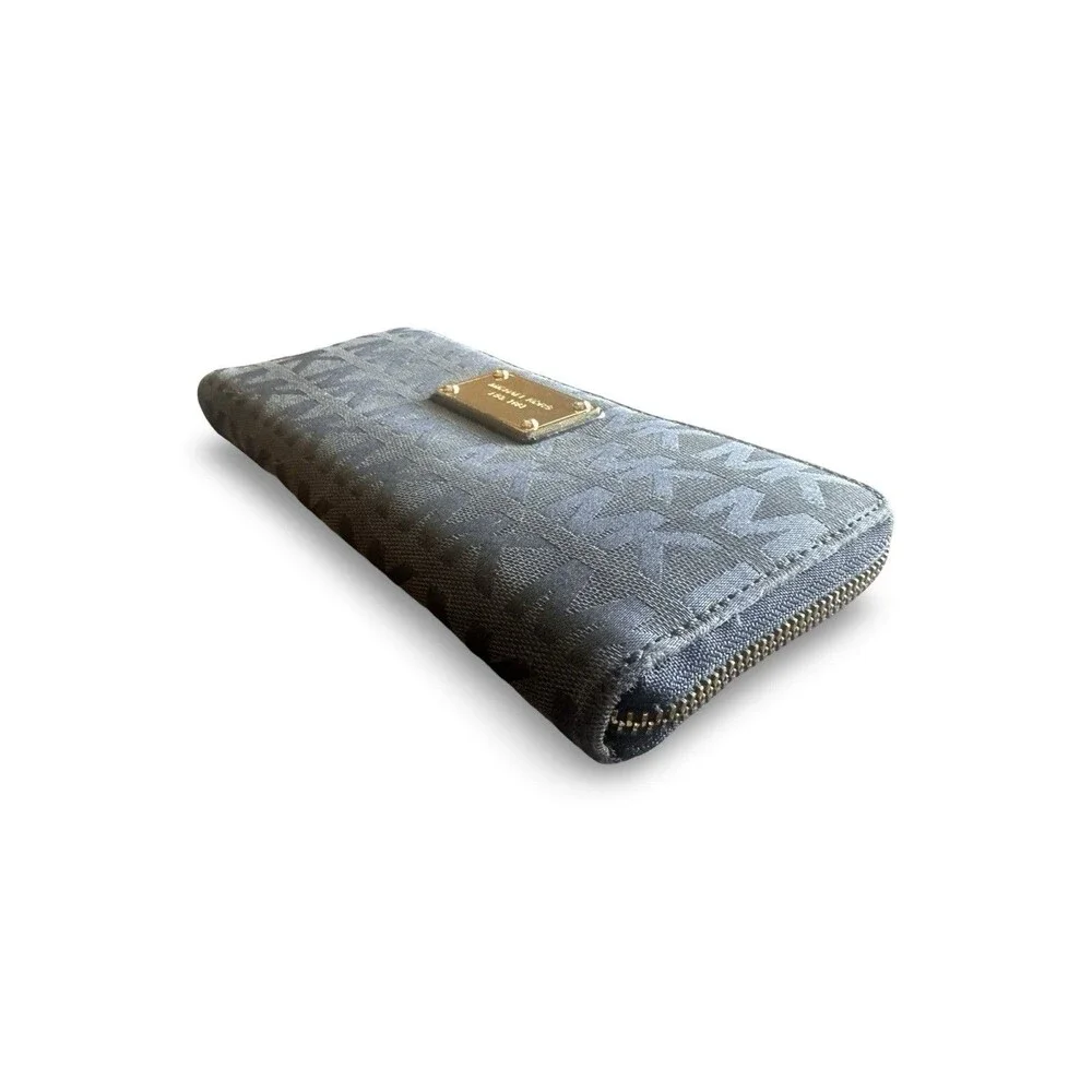 Michael Kors Jet Set Continental Travel Clutch Wallet XL Navy Blue